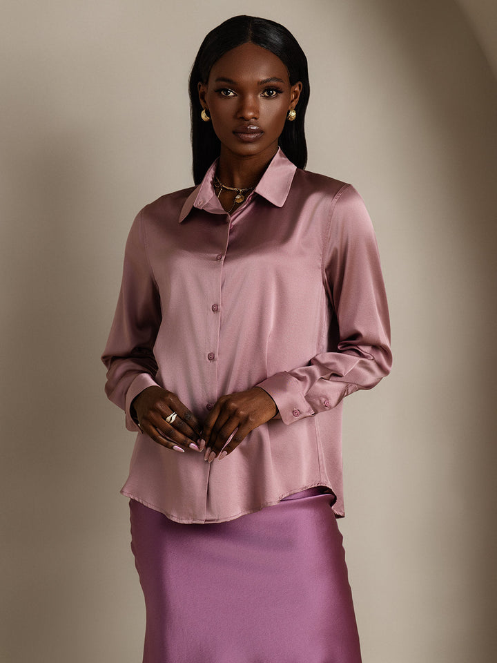 Catherine | Pure Silk Lapel Blouse