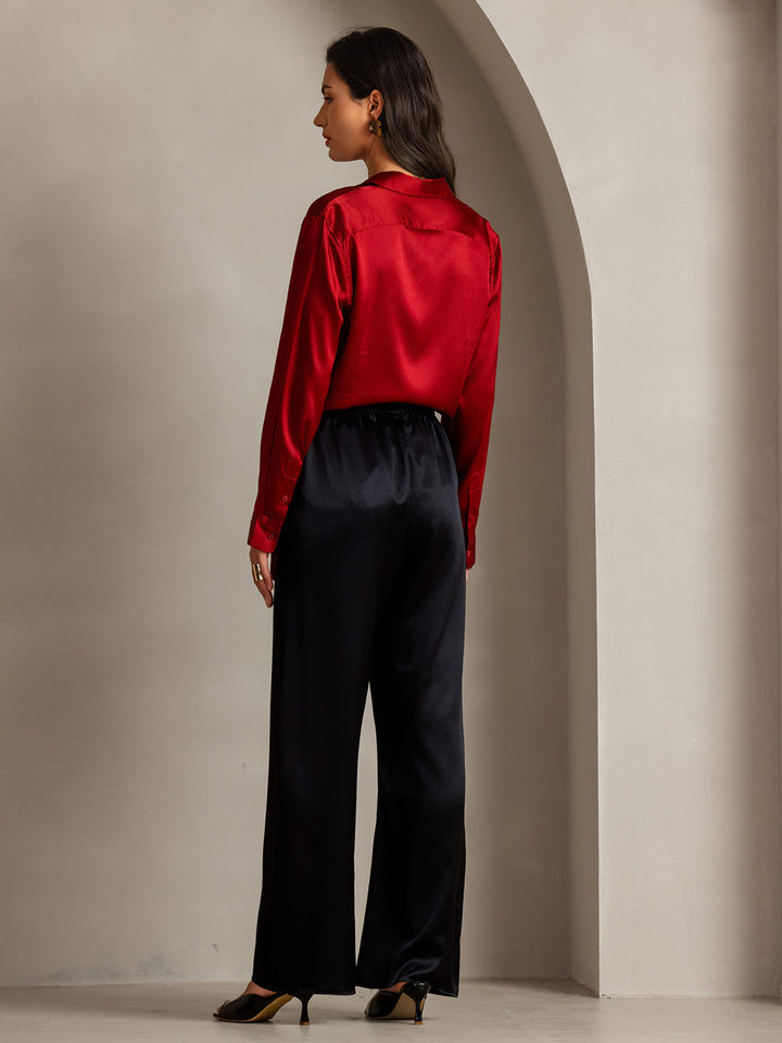 Catherine | Pure Silk Lapel Blouse