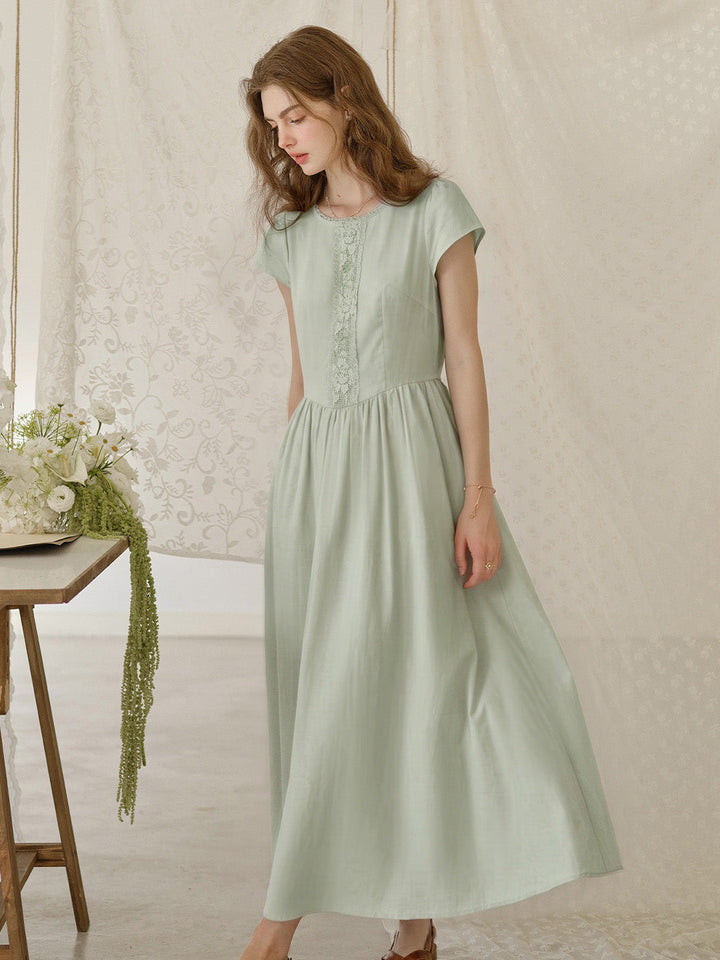 Claire | Vintage Lace Collar White Cotton Dress