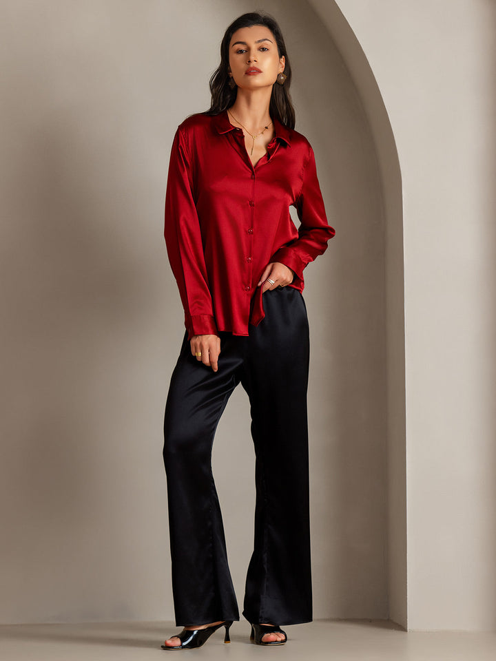 Catherine | Pure Silk Lapel Blouse