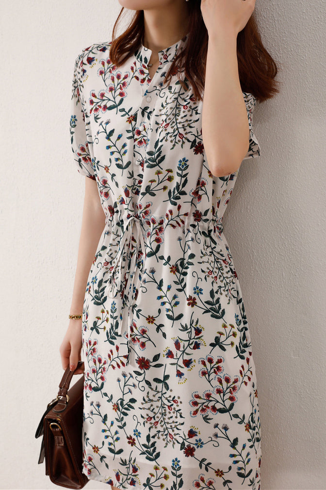 Erin | Botanical Print Skipper Midi Dress