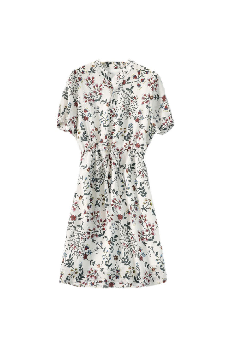Erin | Botanical Print Skipper Midi Dress