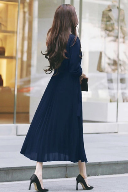 Janet | Puff Sleeve Pleated Maxi Dress