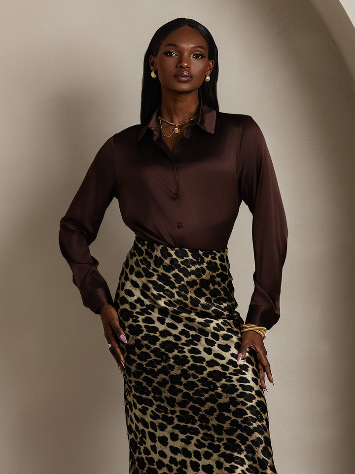 Catherine | Pure Silk Lapel Blouse
