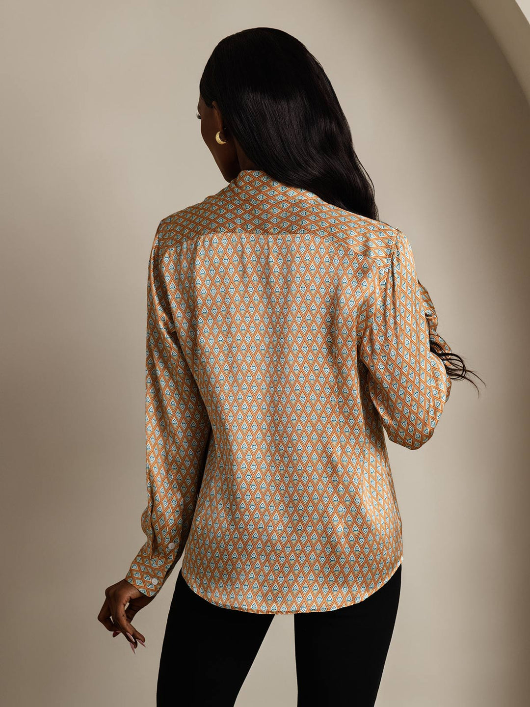 Catherine | Pure Silk Lapel Blouse