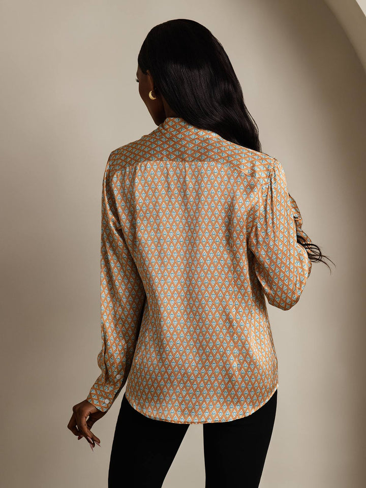 Catherine | Pure Silk Lapel Blouse