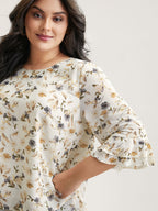 Chiffon Floral Print Layered Blouse