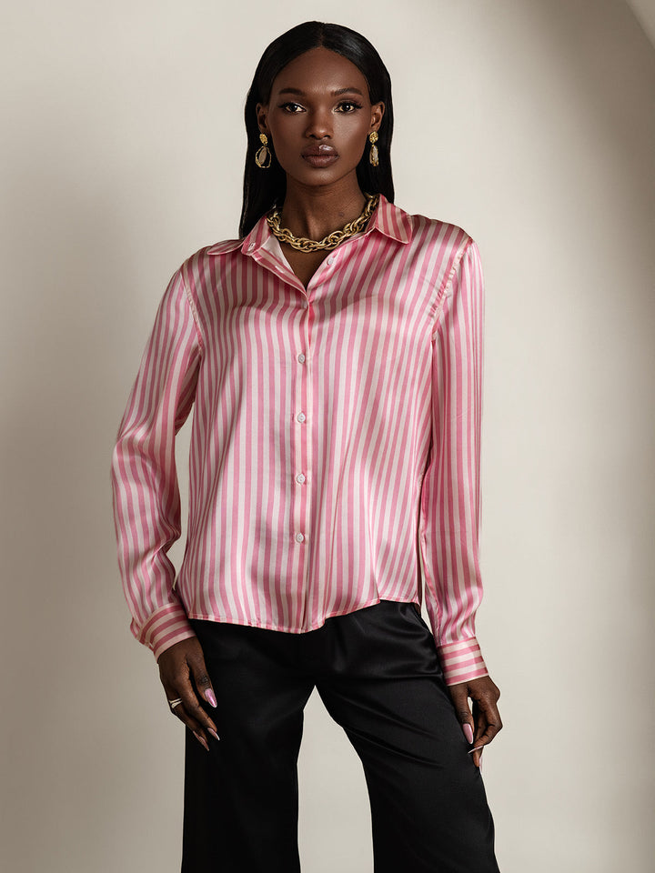 Catherine | Pure Silk Lapel Blouse