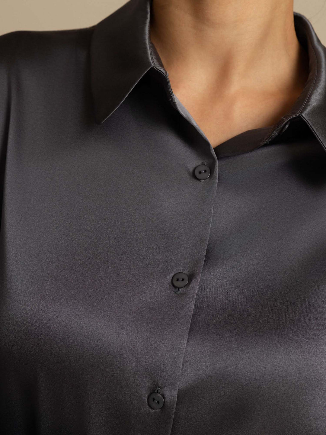Catherine | Pure Silk Lapel Blouse
