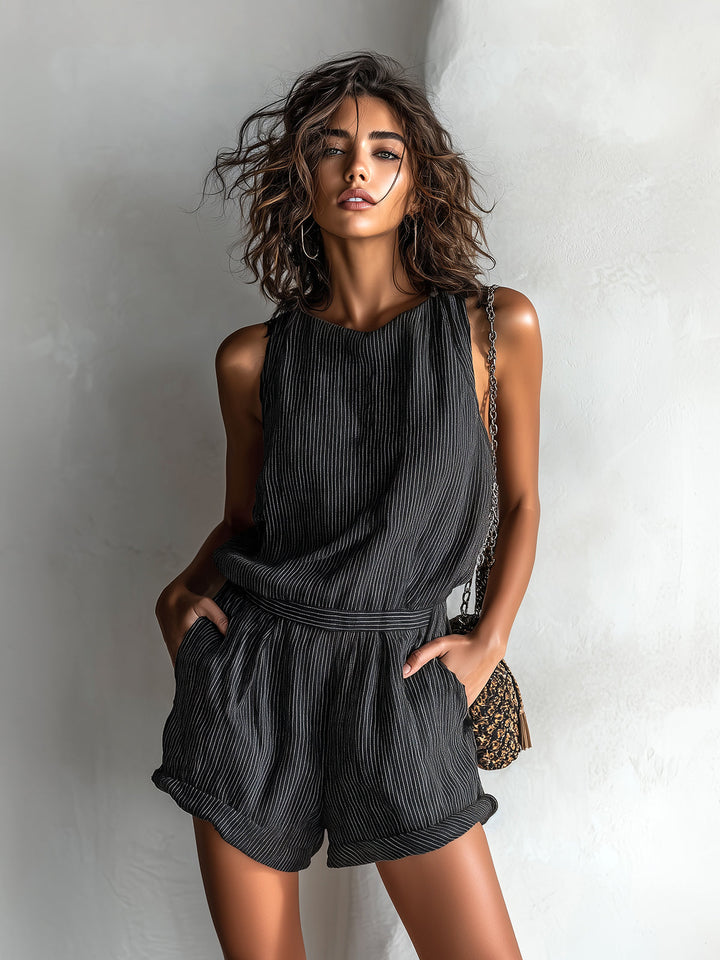 Emily | Tailored Linen Blend Romper