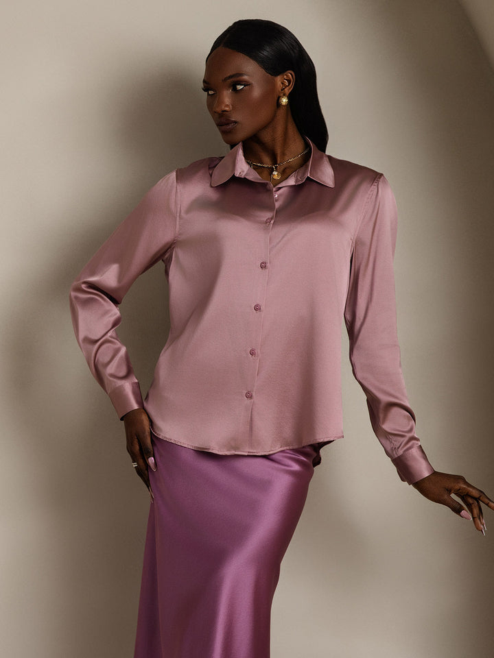 Catherine | Pure Silk Lapel Blouse