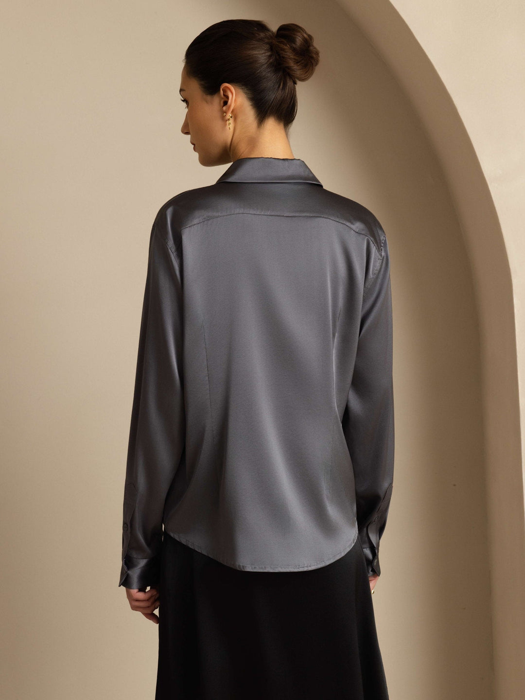 Catherine | Pure Silk Lapel Blouse
