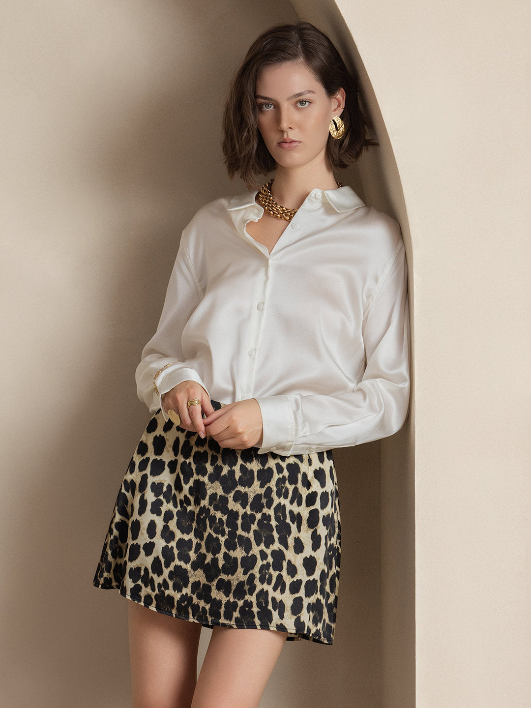 Catherine | Pure Silk Lapel Blouse
