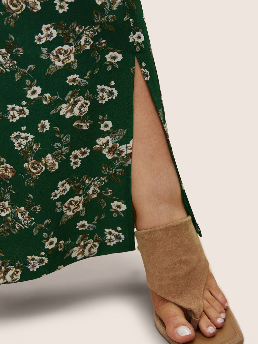 Ditsy Floral Ties Split Hem Wide Leg Pants