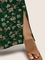 Ditsy Floral Ties Split Hem Wide Leg Pants