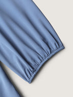 Criss Cross Neckline Puff Sleeve Gathered Blouse