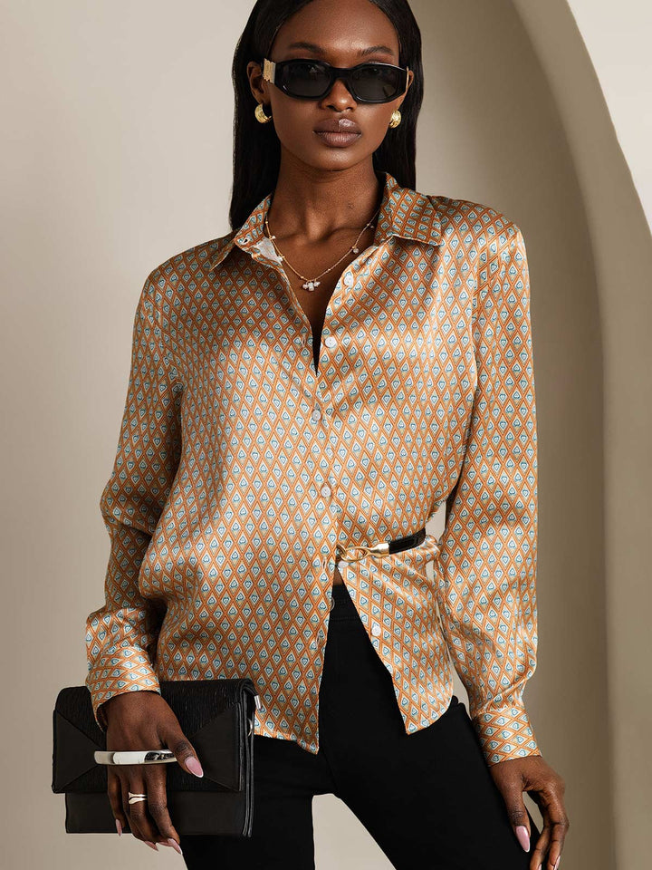 Catherine | Pure Silk Lapel Blouse