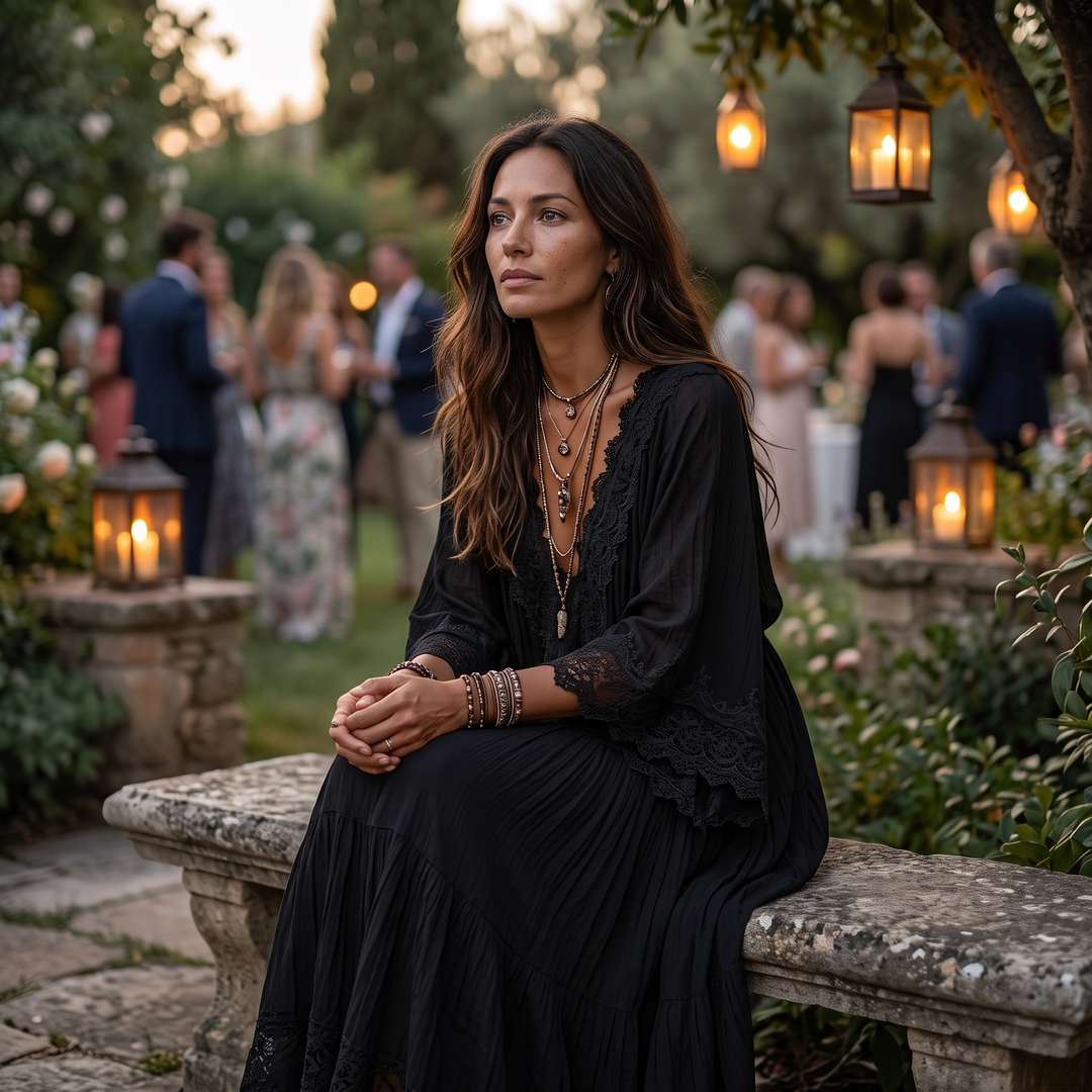 Diane | Lace Batwing Chiffon Maxi Dress