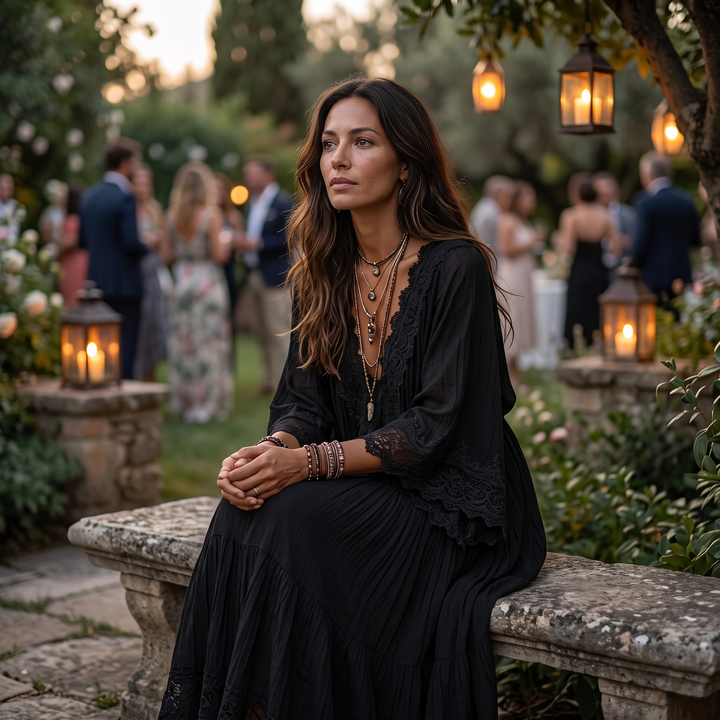 Diane | Lace Batwing Chiffon Maxi Dress