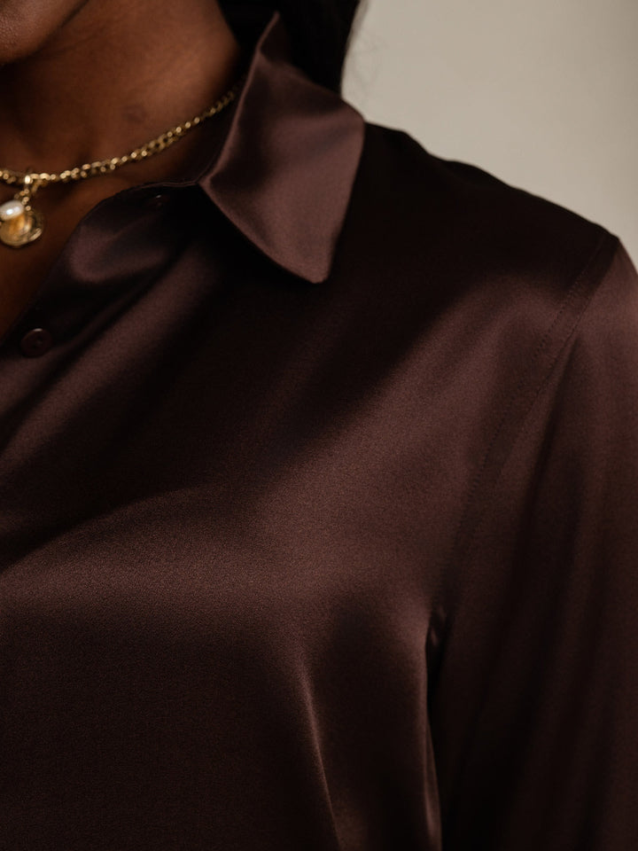 Catherine | Pure Silk Lapel Blouse