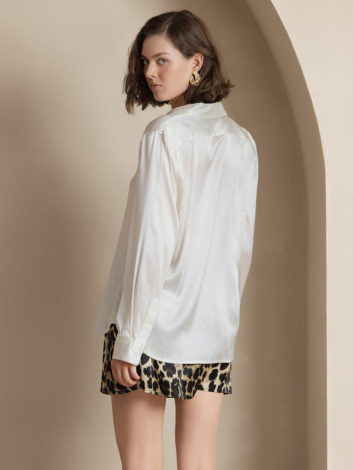 Catherine | Pure Silk Lapel Blouse