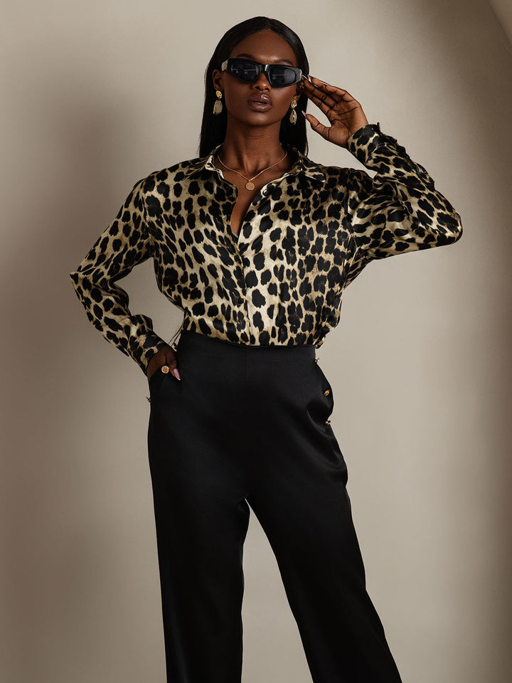 Catherine | Pure Silk Lapel Blouse
