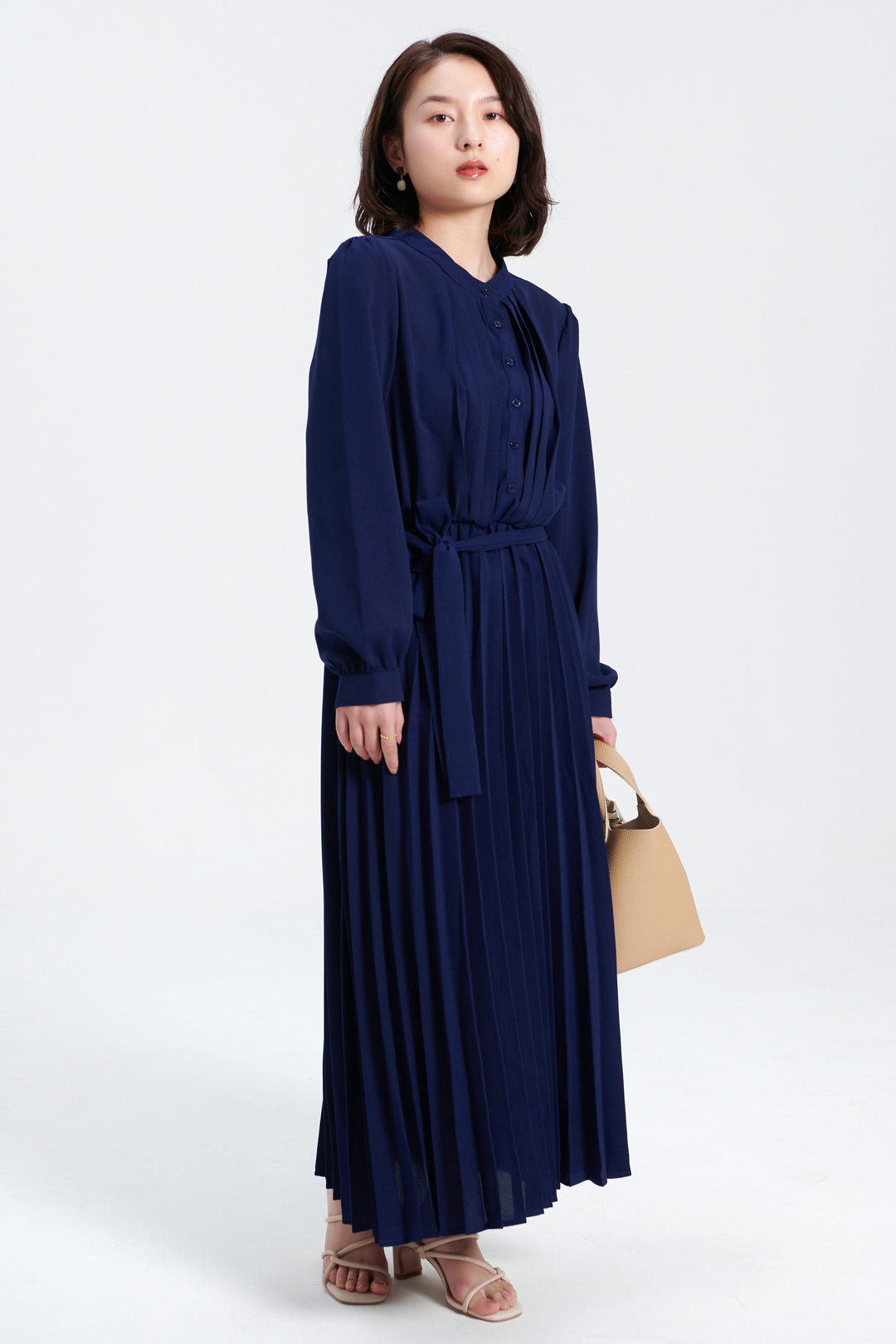 Janet | Puff Sleeve Pleated Maxi Dress