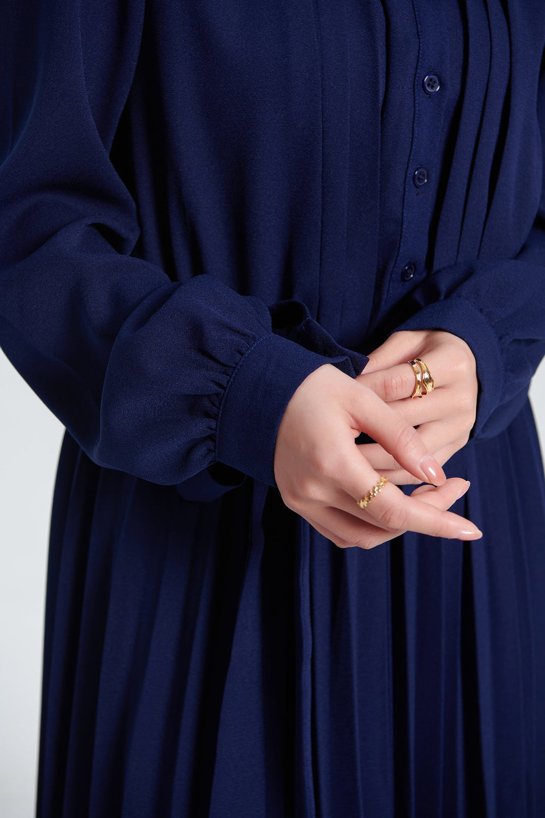 Janet | Puff Sleeve Pleated Maxi Dress