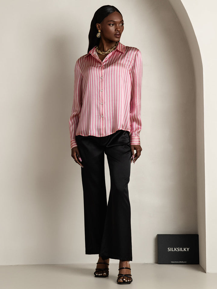 Catherine | Pure Silk Lapel Blouse