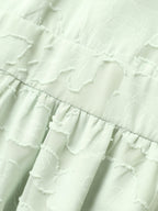 Abstract Textured Shirred Pocket Dress