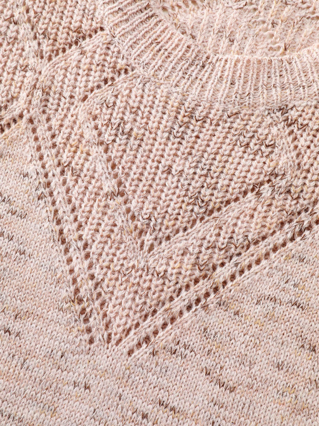 Cut-Out Textured Ribbed Hem Pullover