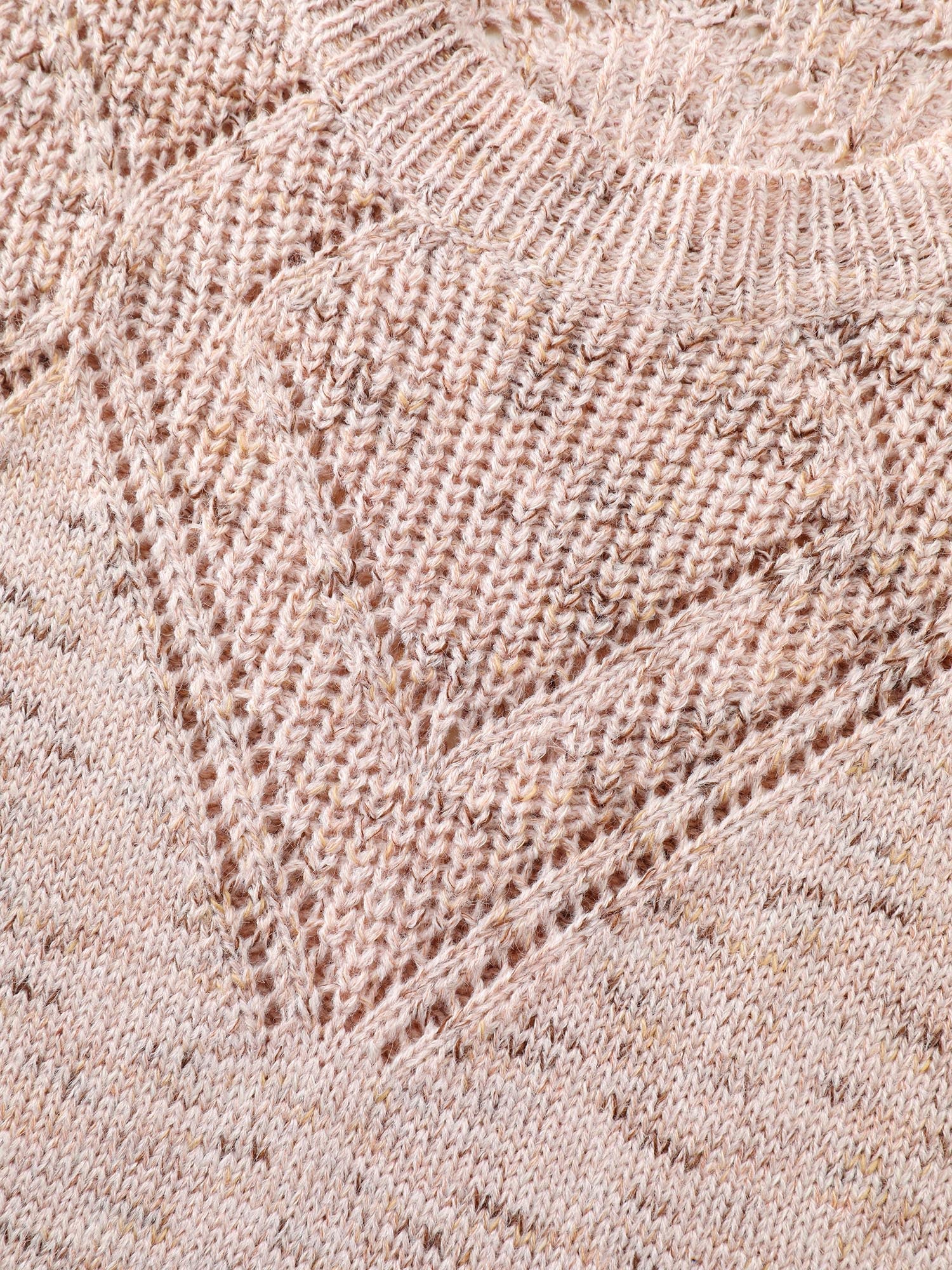 Cut-Out Textured Ribbed Hem Pullover