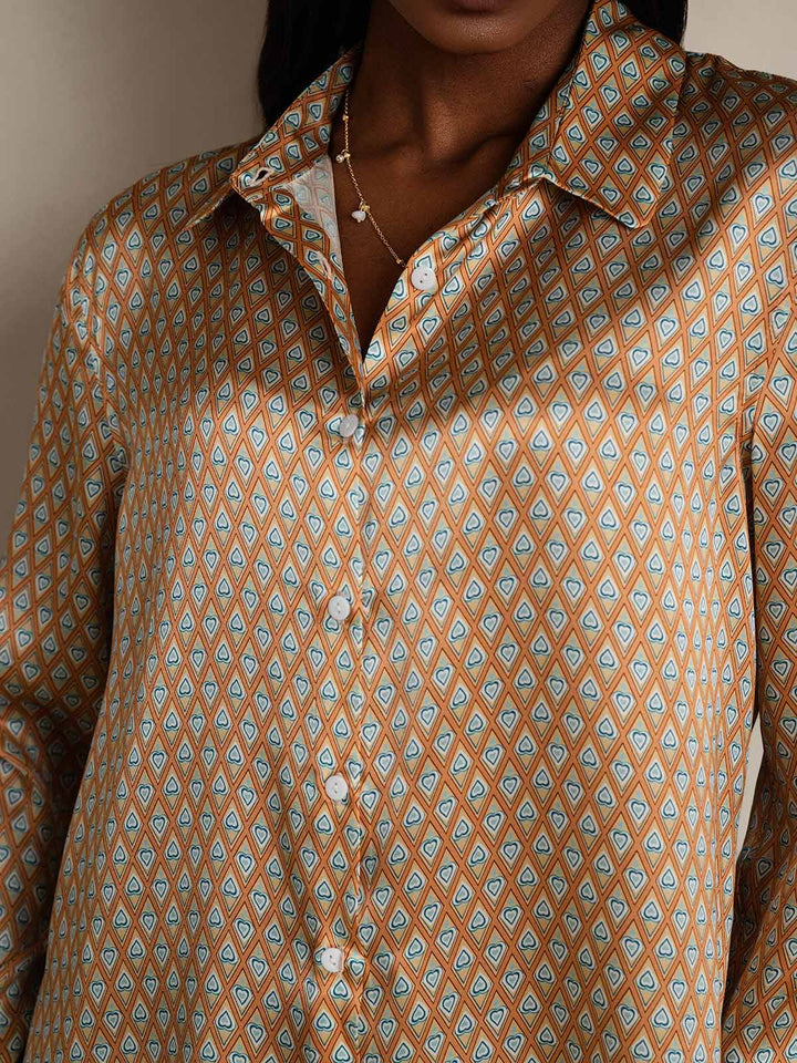 Catherine | Pure Silk Lapel Blouse