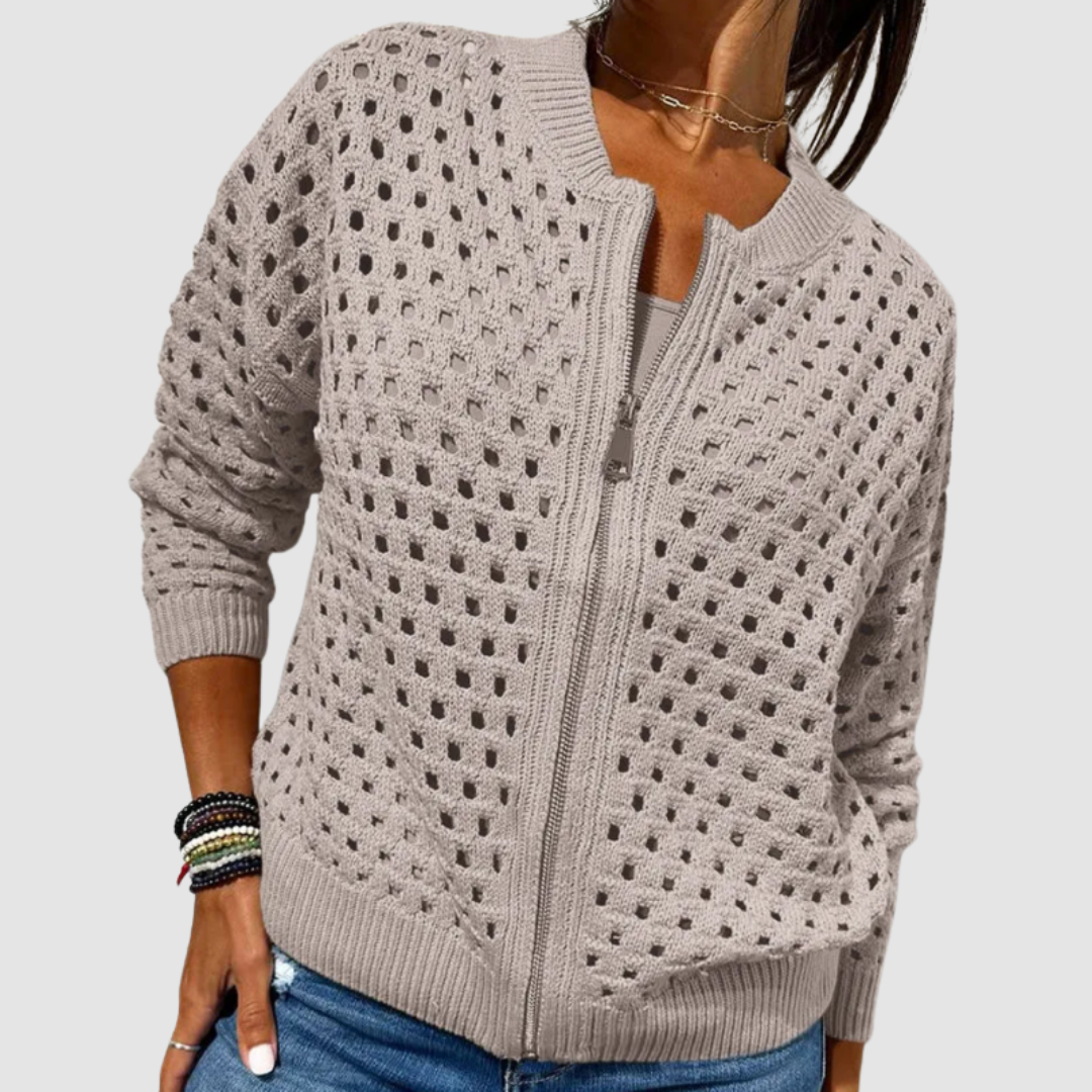 Margaret | Open-Front Hollow Knit Cardigan