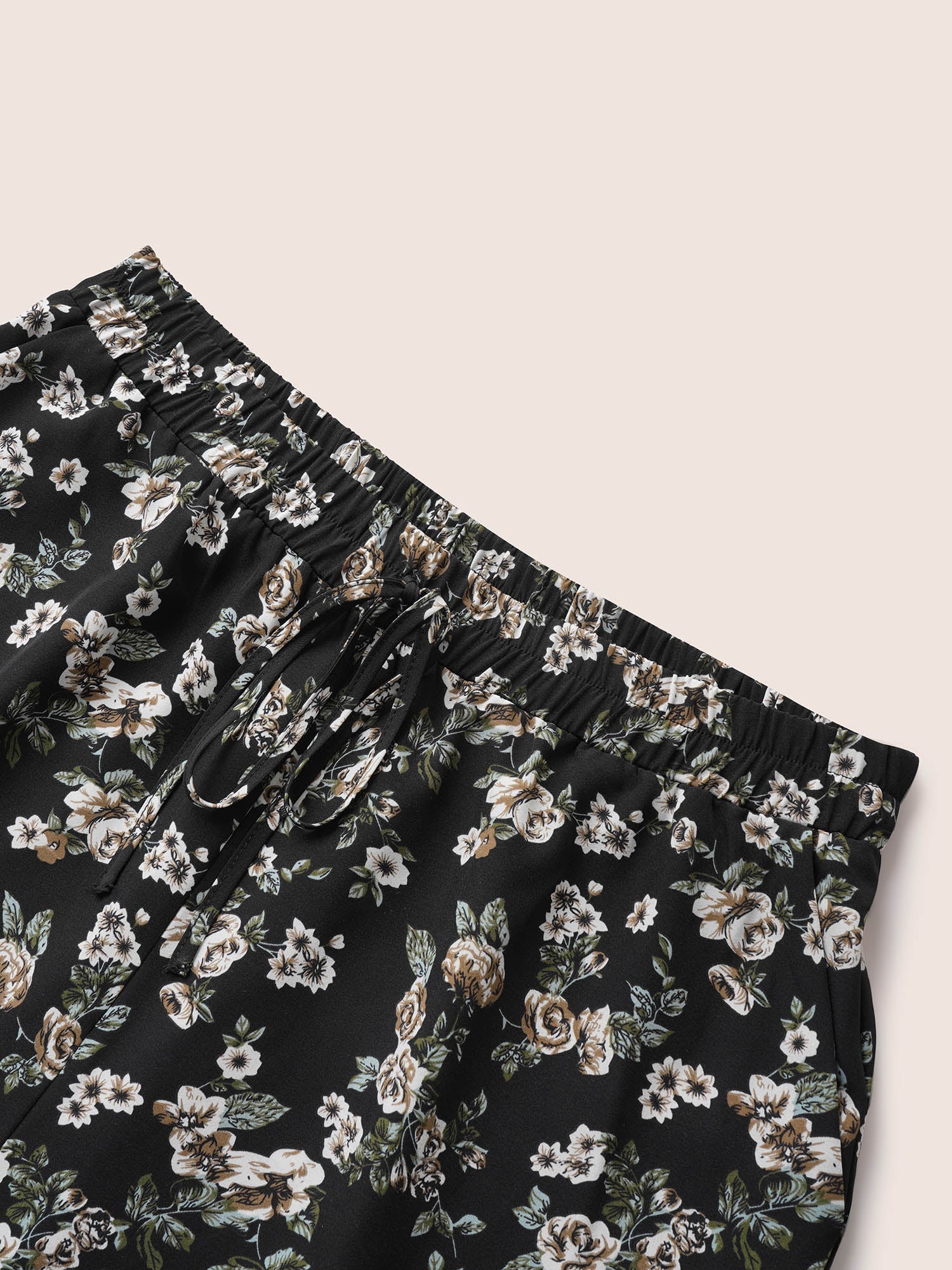 Ditsy Floral Ties Split Hem Wide Leg Pants