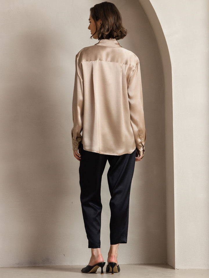 Catherine | Pure Silk Lapel Blouse