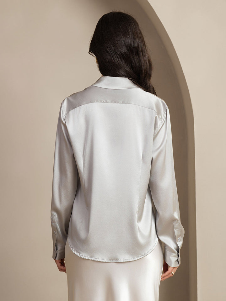 Catherine | Pure Silk Lapel Blouse