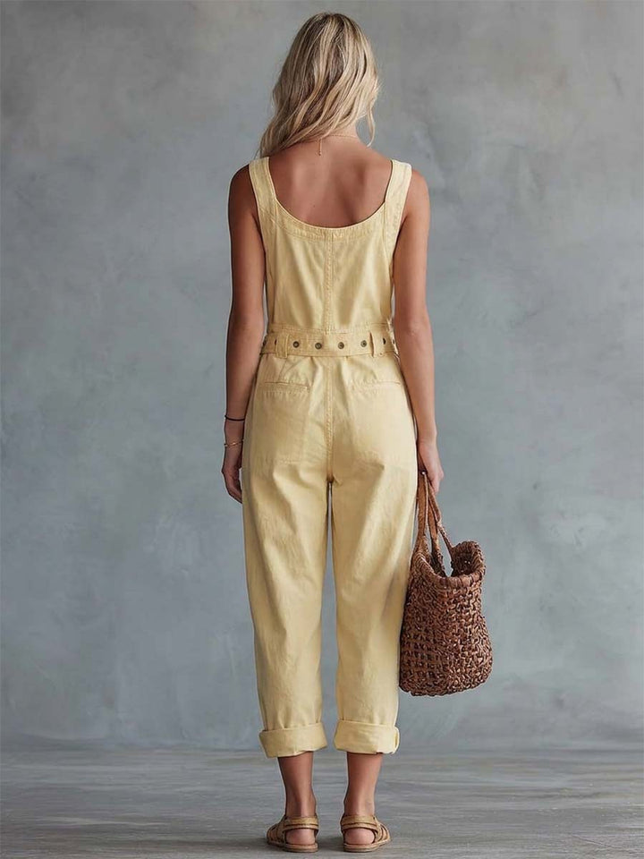 Caroline | Zip Front Denim Jumpsuit