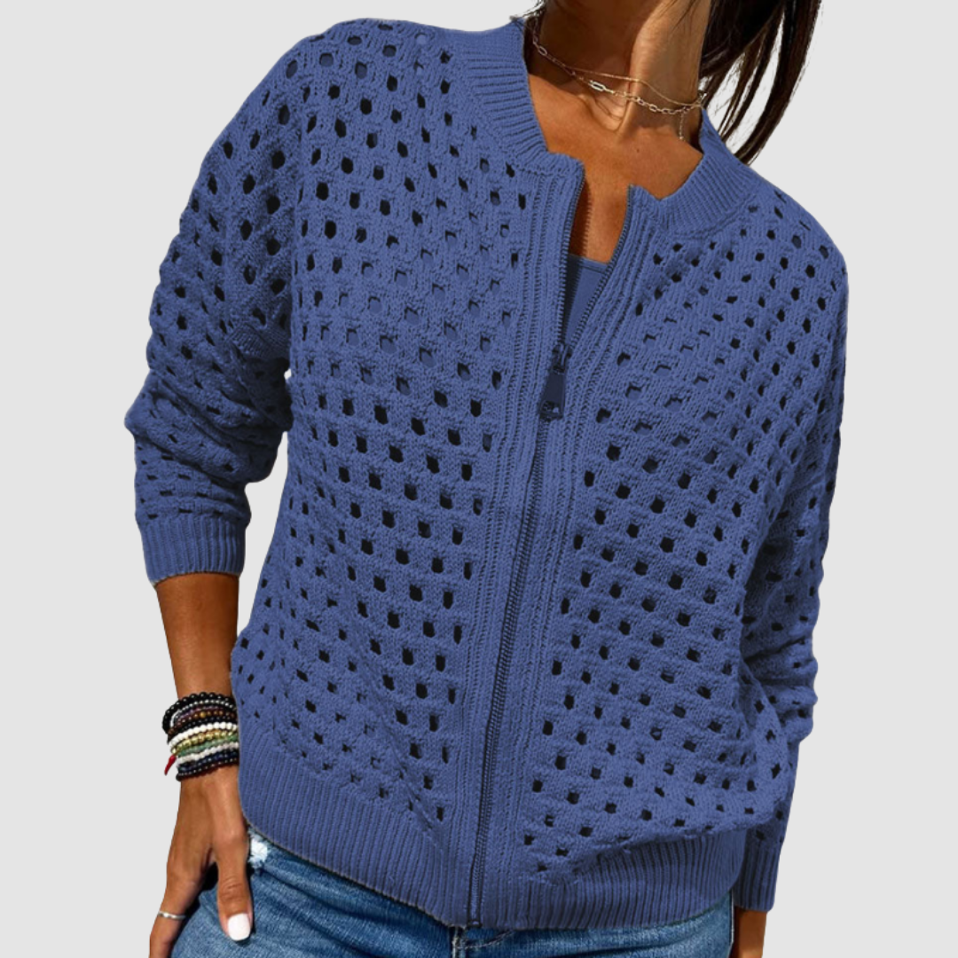 Margaret | Open-Front Hollow Knit Cardigan