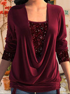 CALISTA™ | Haut élégant à sequins avec drapé flatteur