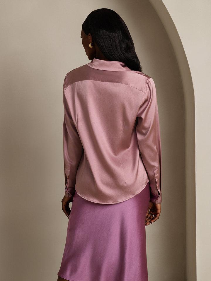 Catherine | Pure Silk Lapel Blouse