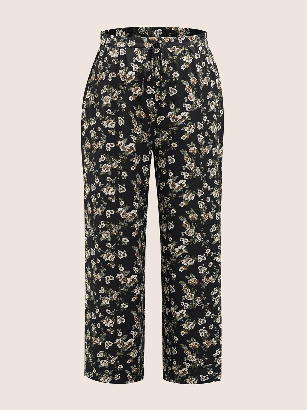Ditsy Floral Ties Split Hem Wide Leg Pants