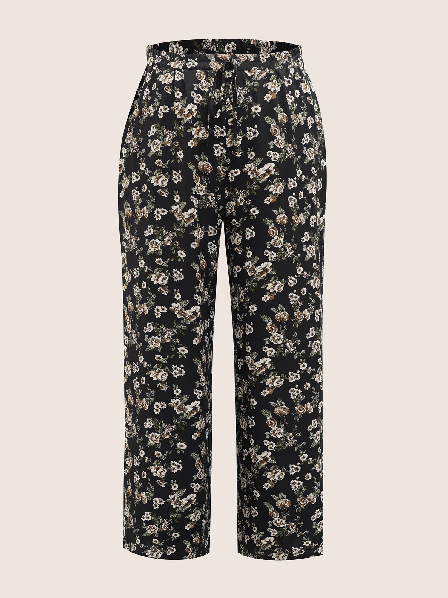 Ditsy Floral Ties Split Hem Wide Leg Pants