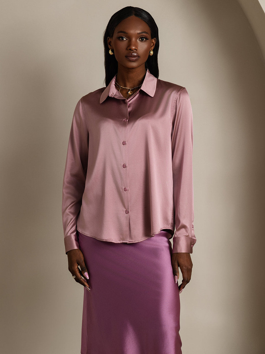 Catherine | Pure Silk Lapel Blouse