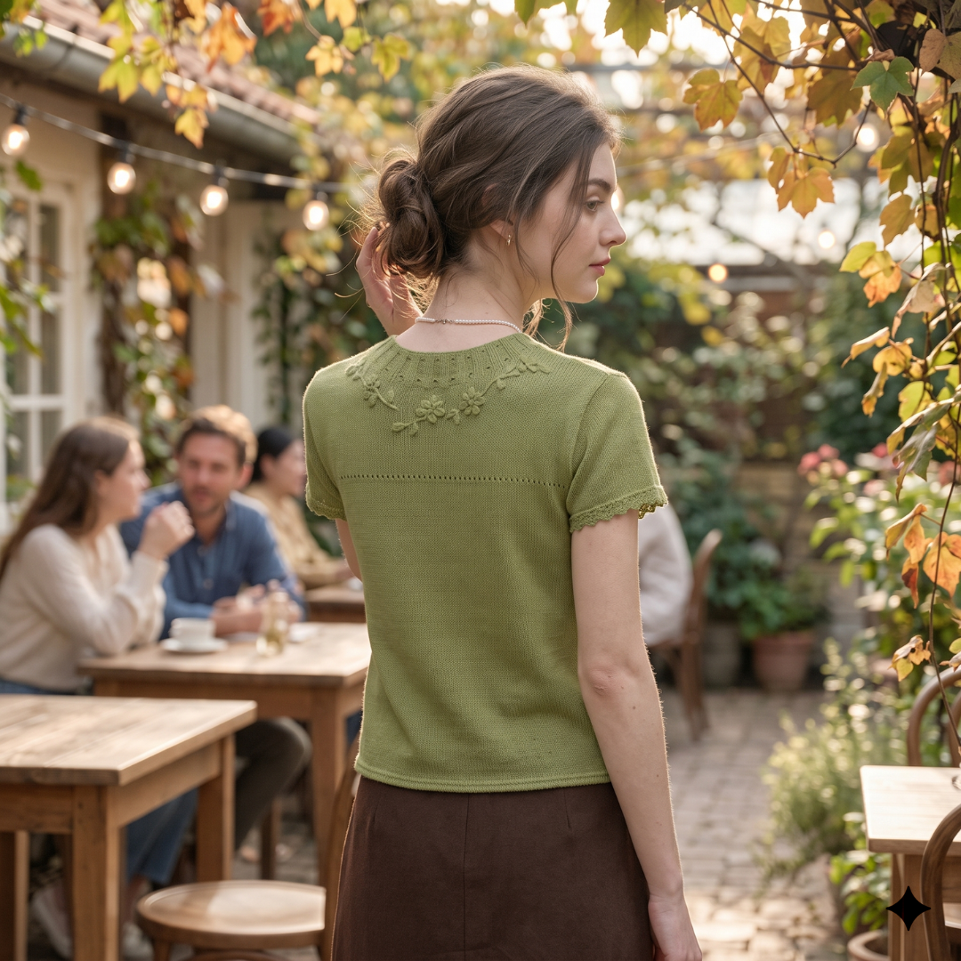 Caroline | Lace Embroidered Knit Top