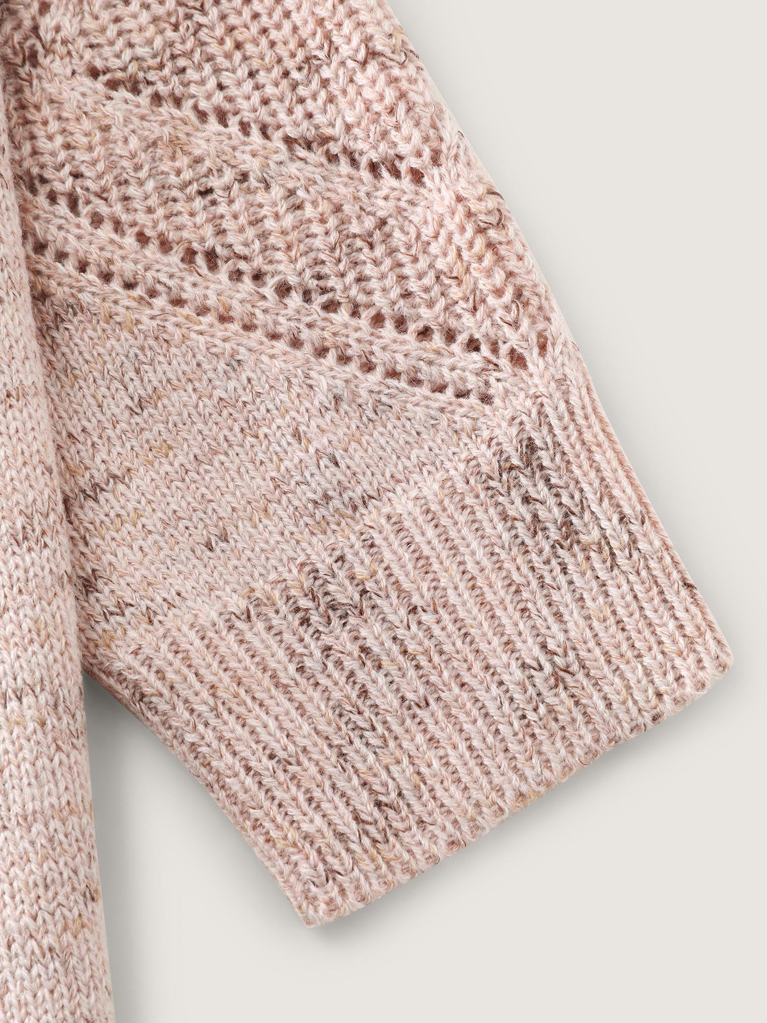 Cut-Out Textured Ribbed Hem Pullover