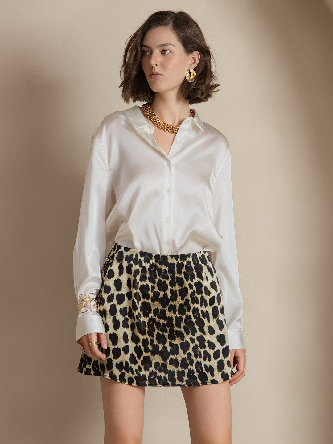 Catherine | Pure Silk Lapel Blouse