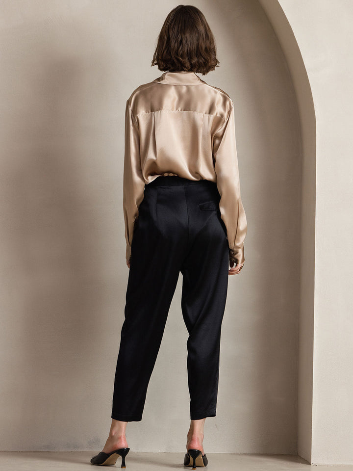 Catherine | Pure Silk Lapel Blouse