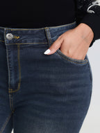 Bootcut Very Stretchy Mid Rise Medium Wash Sculpt Waist Jeans