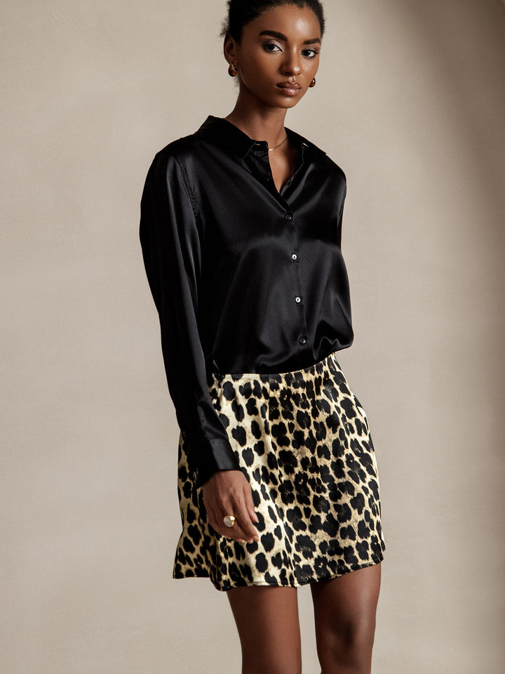 Catherine | Pure Silk Lapel Blouse